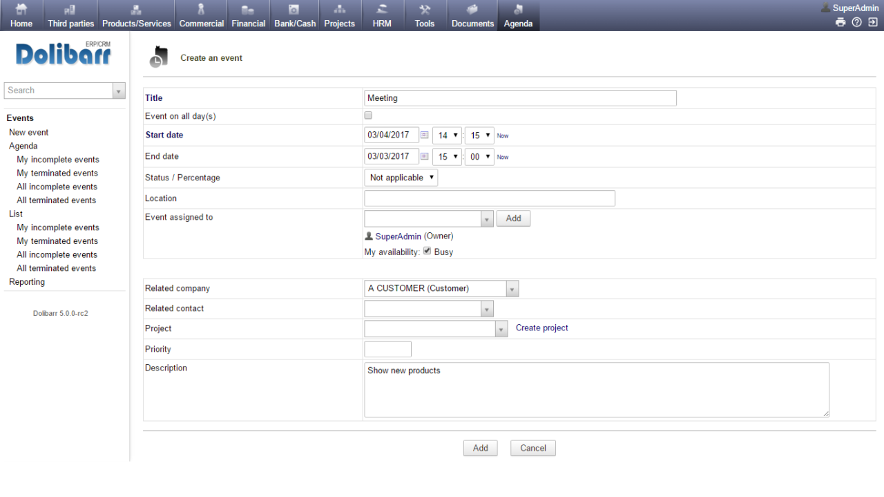 Dolibarr crm