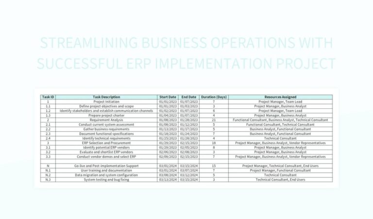 Erp excel