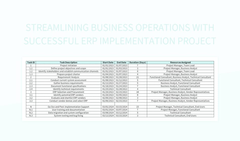 Erp excel